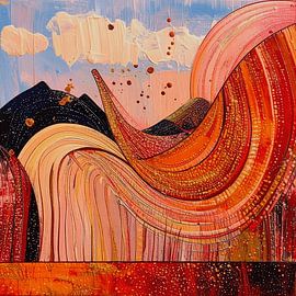 Modern Abstract Berglandschap. Serie: Landschap in structuren - 7