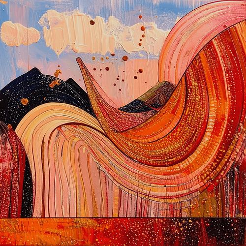 Peinture abstraite moderne. Série : Paysage en structures - 7