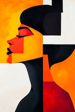 Colourful silhouette of a woman by Poster Art Shop