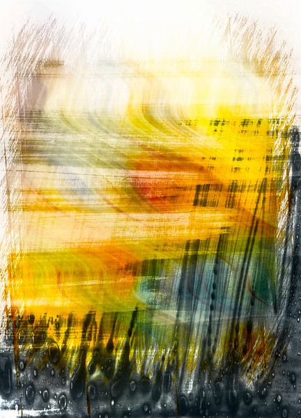 Japanese Sea Abstraction in Sunny Colours by Mad Dog Art