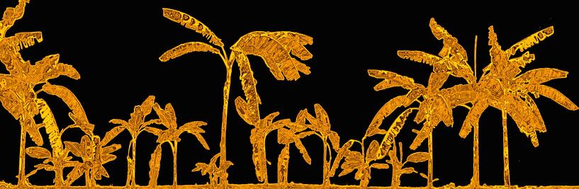 Panorama von Bananenstauden in Gold von Humphry Jacobs