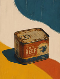 Retro Corned Beef Tin Pop Art — Minimalist Food Art