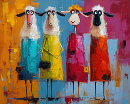 Sheep in Fashion Colours by ARTEO Paintings
