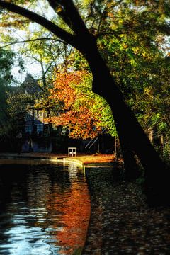 Herfstlicht op de werven van de Oudegracht in Utrecht (II) van André Blom Fotografie Utrecht