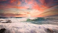 Wild sea during sunset