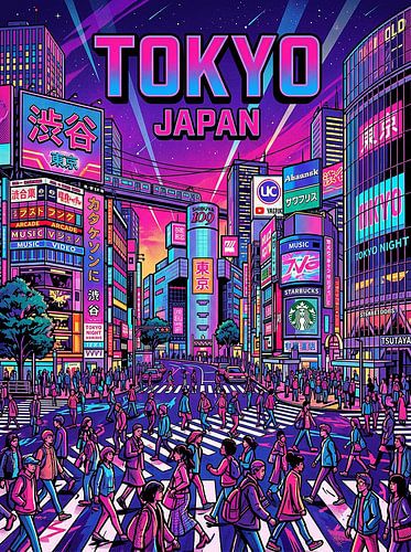 Nuit néon à Tokyo