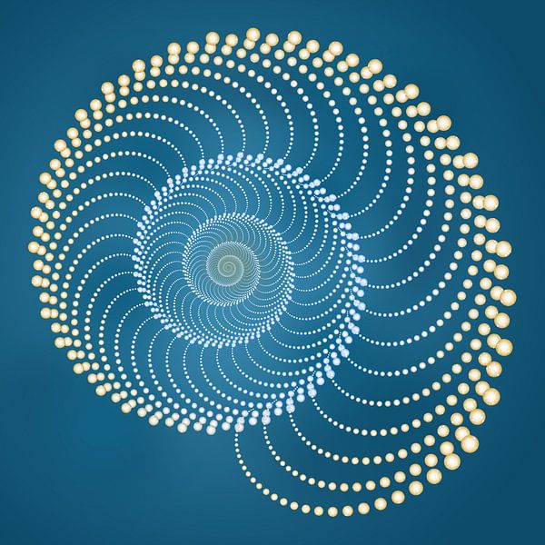 Organische groei, cirkel in blauw van True Nature Art