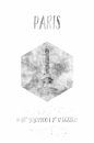 Koordinaten PARIS Eiffelturm | Aquarell Monochrom von Melanie Viola Miniaturansicht