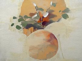 Abstract - Vase with eucalyptus branch - Japandi/Wabi Sabi living style by Studio Pieternel