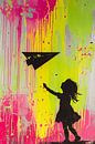 Kind met papieren vliegtuig schilderij van Imperial Art House thumbnail