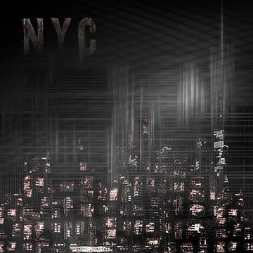 MODERN ART New York City Skylines | zwart van Melanie Viola