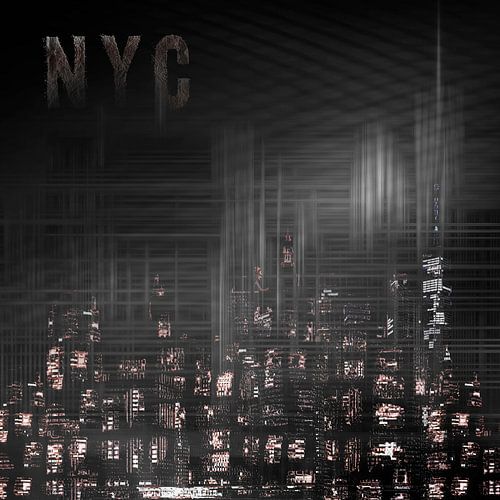MODERN ART New York City Skylines | black