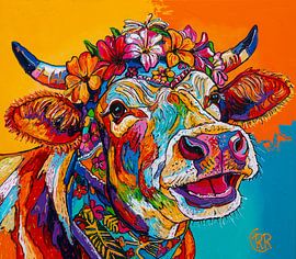 Vache Liberté colorée sur Happy Paintings / Renata Rolefes
