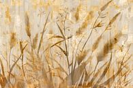 Phantasie Blumenwiese in Gold von Mad Dog Art Miniaturansicht