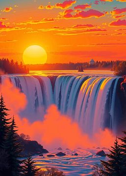 Niagara watervallen zonsondergang van MIROKKU