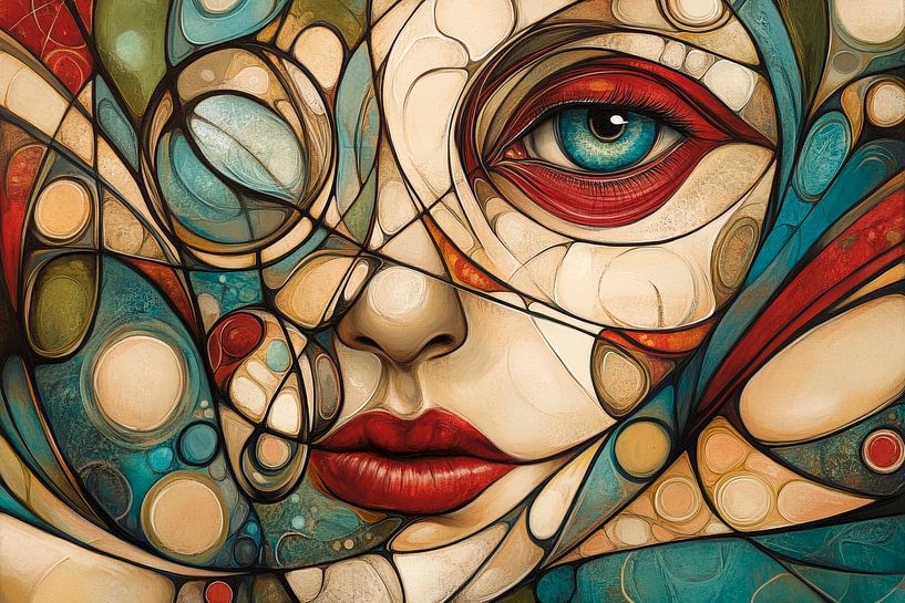 Abstracte schoonheid in kleuren en vormen van Poster Art Shop