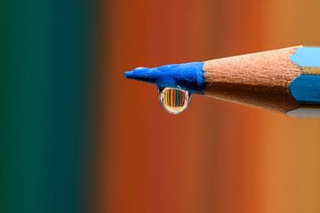Pencils reflected in a drop by Gea Gaetani d'Aragona