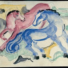 Rotes und blaues Pferd (1913) von Franz Marc von Peter Balan