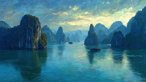 Ha Long, Vietnam: abstract panorama