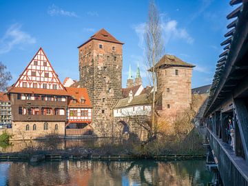 Nürnberg - Henkerbrücke, Wasserturm und Weinstadel