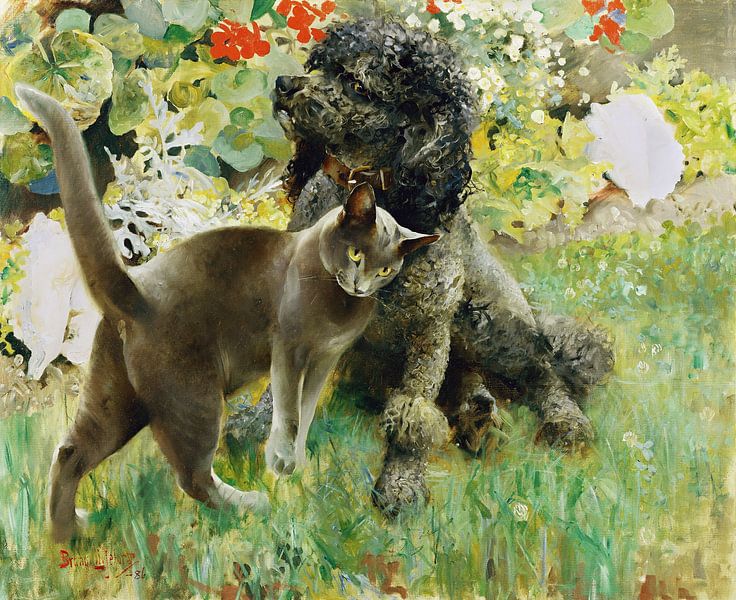 Bruno Andreas Liljefors,Rapp And Johan, 1886 van finemasterpiece