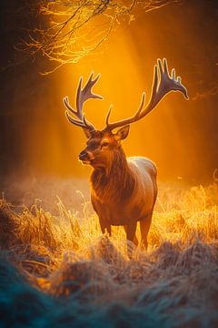 Deer in the morning light by Poster Art Shop