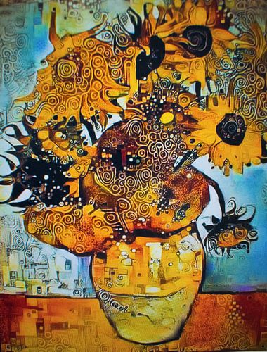 Zonnebloemen , Van Gogh meets Klimt
