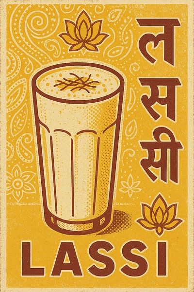 Lassi – Retro Indian Drink Poster by Travel Shop