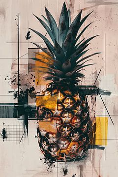 Modernistische ananas - Geometrisch kunstwerk met een industrieel tintje van Felix Brönnimann