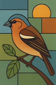 Chaffinch bird illustration. by Gallery Hoppenbrouwers