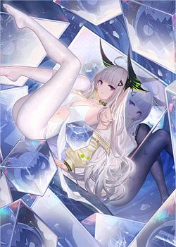 Anime-Mädchen im Kristallgefängnis