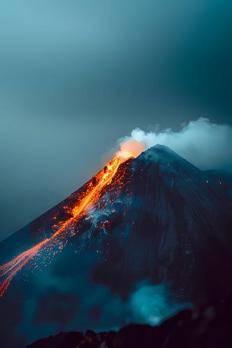 Vulkaanuitbarsting in de Nacht