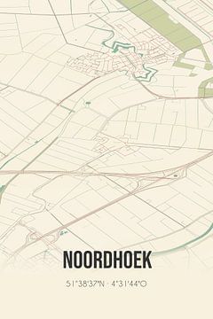 Vintage landkaart van Noordhoek (Noord-Brabant) van Rezona