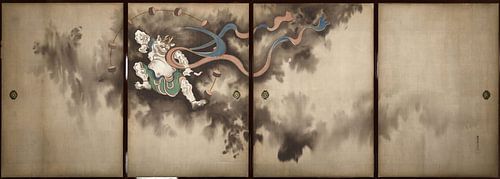 Sliding Door with Design of Wind God and Thunder God, Suzuki Kiitsu