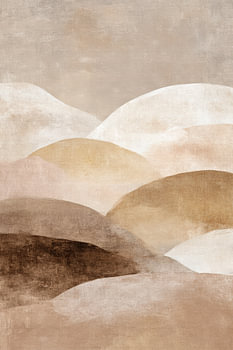 Abstract Beige en Bruin Minimalistisch
