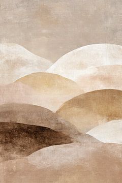 Abstrakt Beige und Braun Minimalistisch von Your unique art