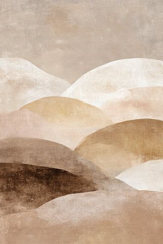 Abstract Beige en Bruin Minimalistisch