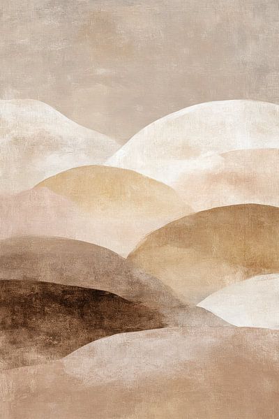 Abstrakt Beige und Braun Minimalistisch von Your unique art