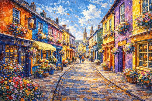 Kinsale in Ierland, een impressionistisch schilderij.