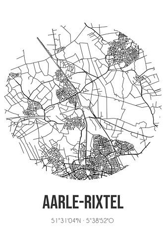 Aarle-Rixtel (Noord-Brabant) | Landkaart | Zwart-wit