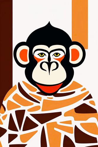 Kleurrijke Pop Art Aap Illustratie