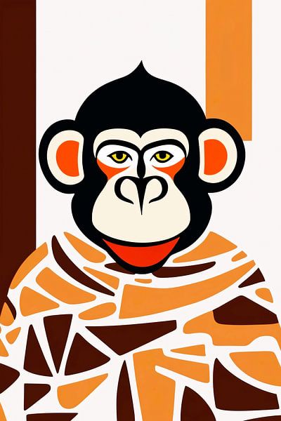 Illustration colorée de singe Pop Art par Imperial Art House