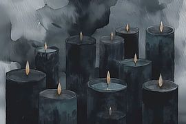 Sereen schilderij van kaarsen met vlammen van Art & Soul Creations