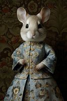 Souris en vêtements démodés