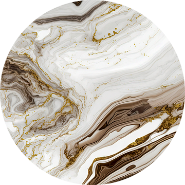 Marmer bruin wit goud 2 van Digitale Schilderijen