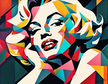 Abstracte kunst van Marilyn Monroe 1 van Johanna's Art