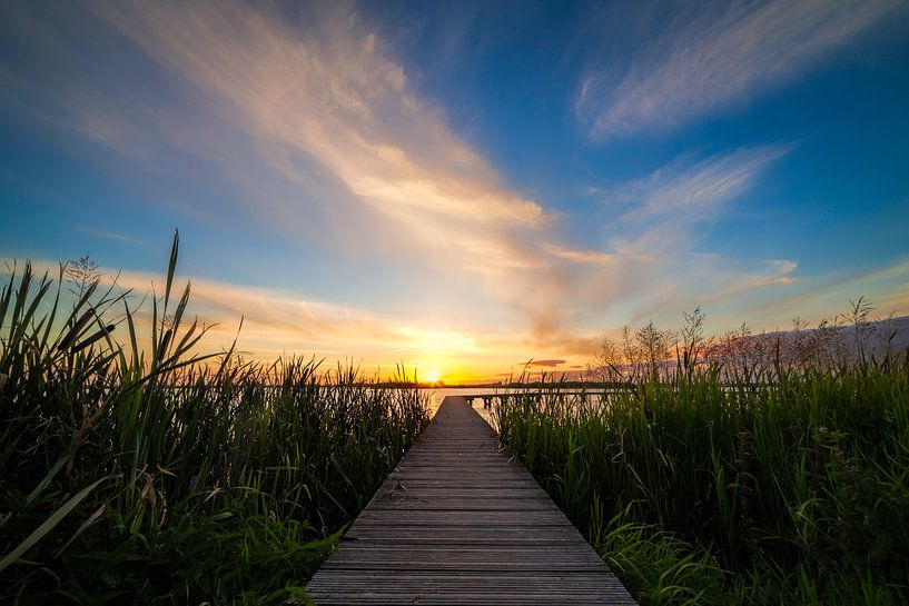 Zonsondergang Loopbrug Dannemeer Schildwolde van R Smallenbroek