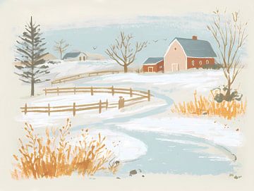 Winter Farm Landscape von Ariadna de Raadt-Goldberg