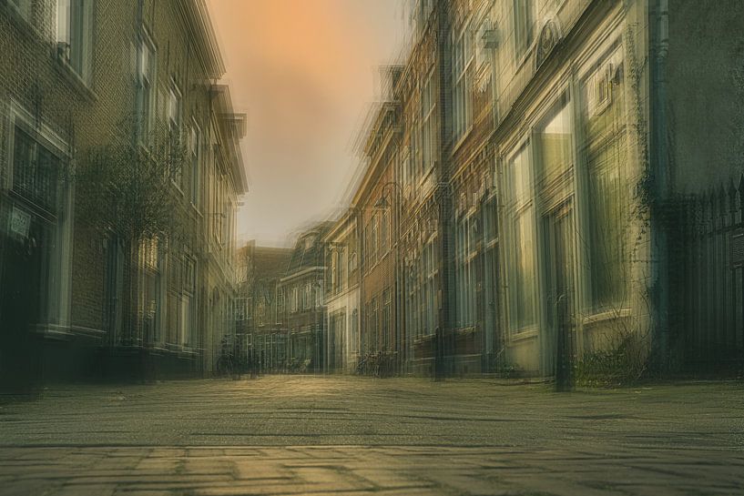 Multiple-exposure of Gouda street with sunrise by Lima Fotografie