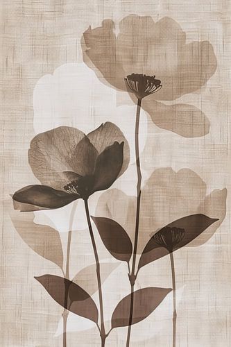 Flower painting Sepia